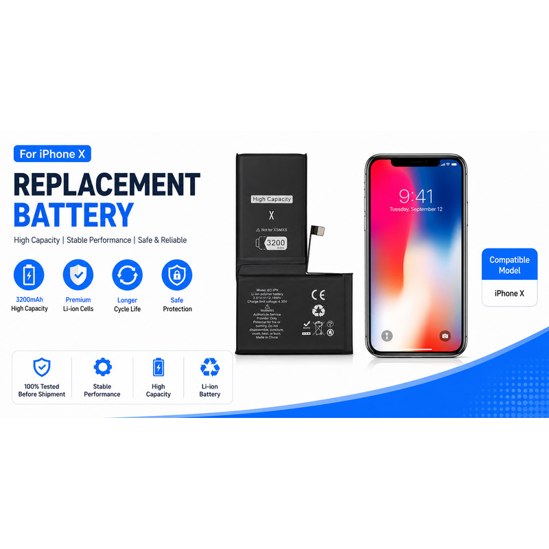 iPhone X Higher Capacity Battery 3100mAh iPhone X Higher Capacity Battery 3100mAh