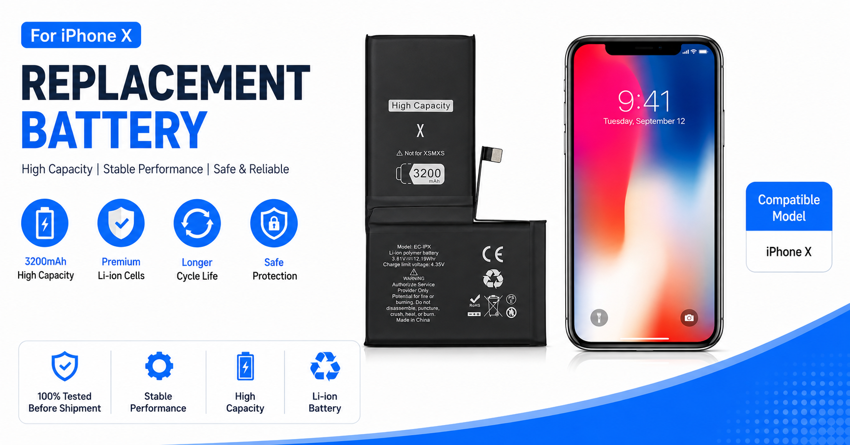 iPhone X higher capacity battery