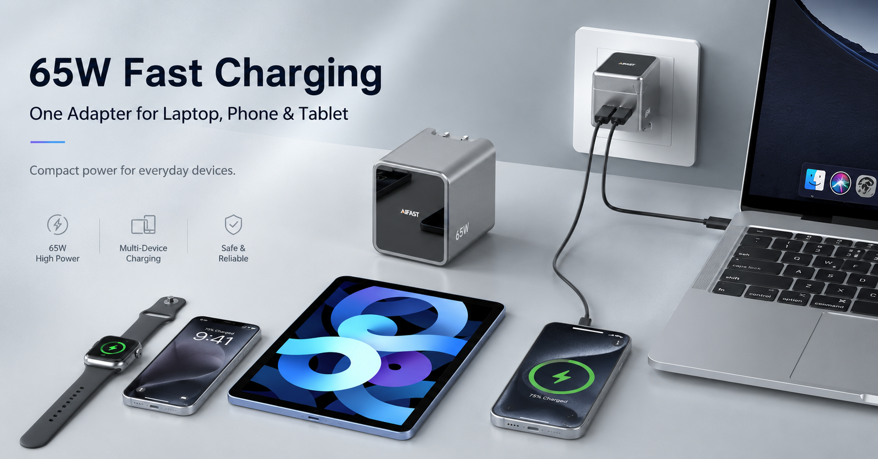 slim 65w usb c wall charger