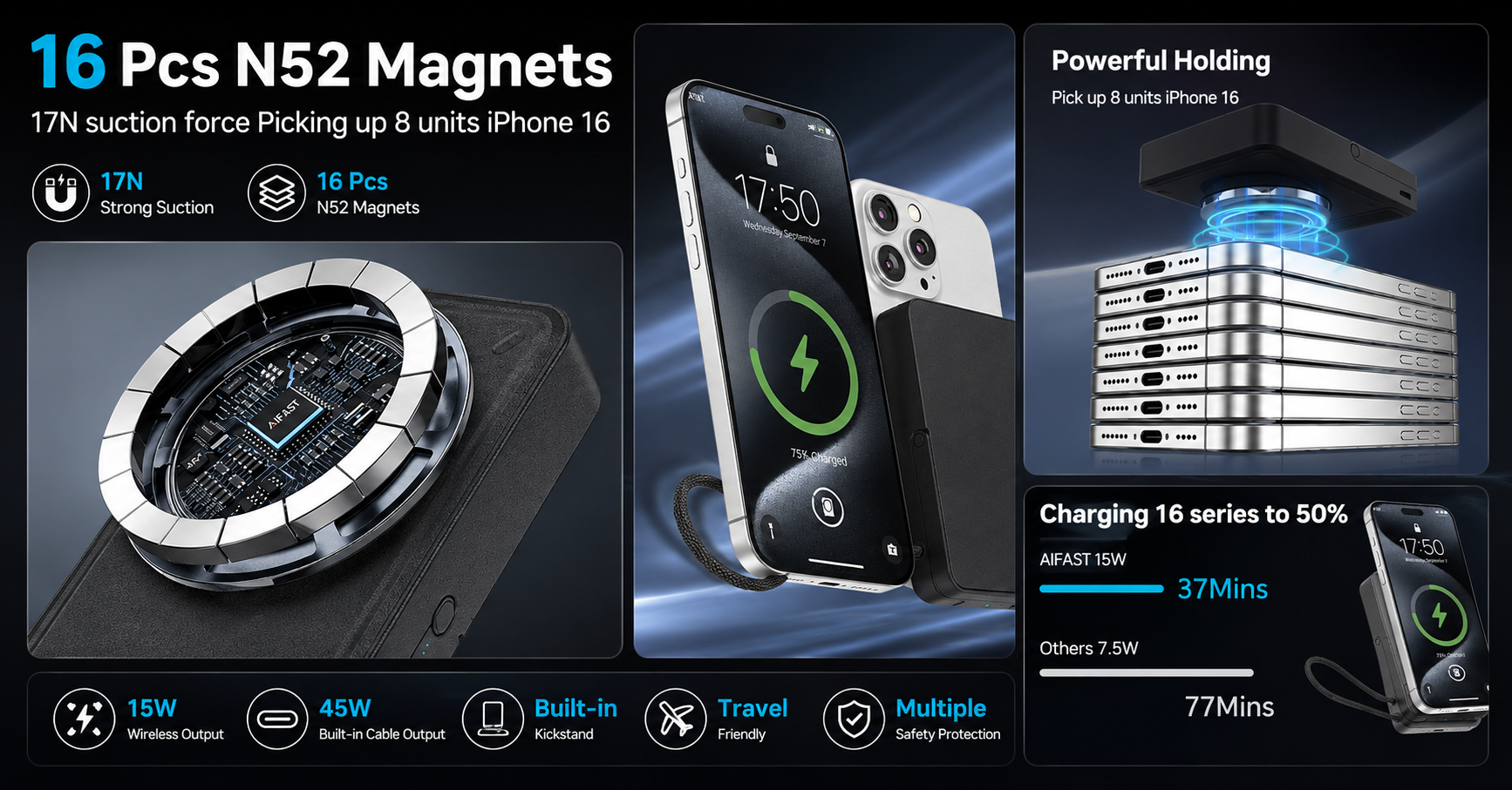 magsafe compatible power bank front