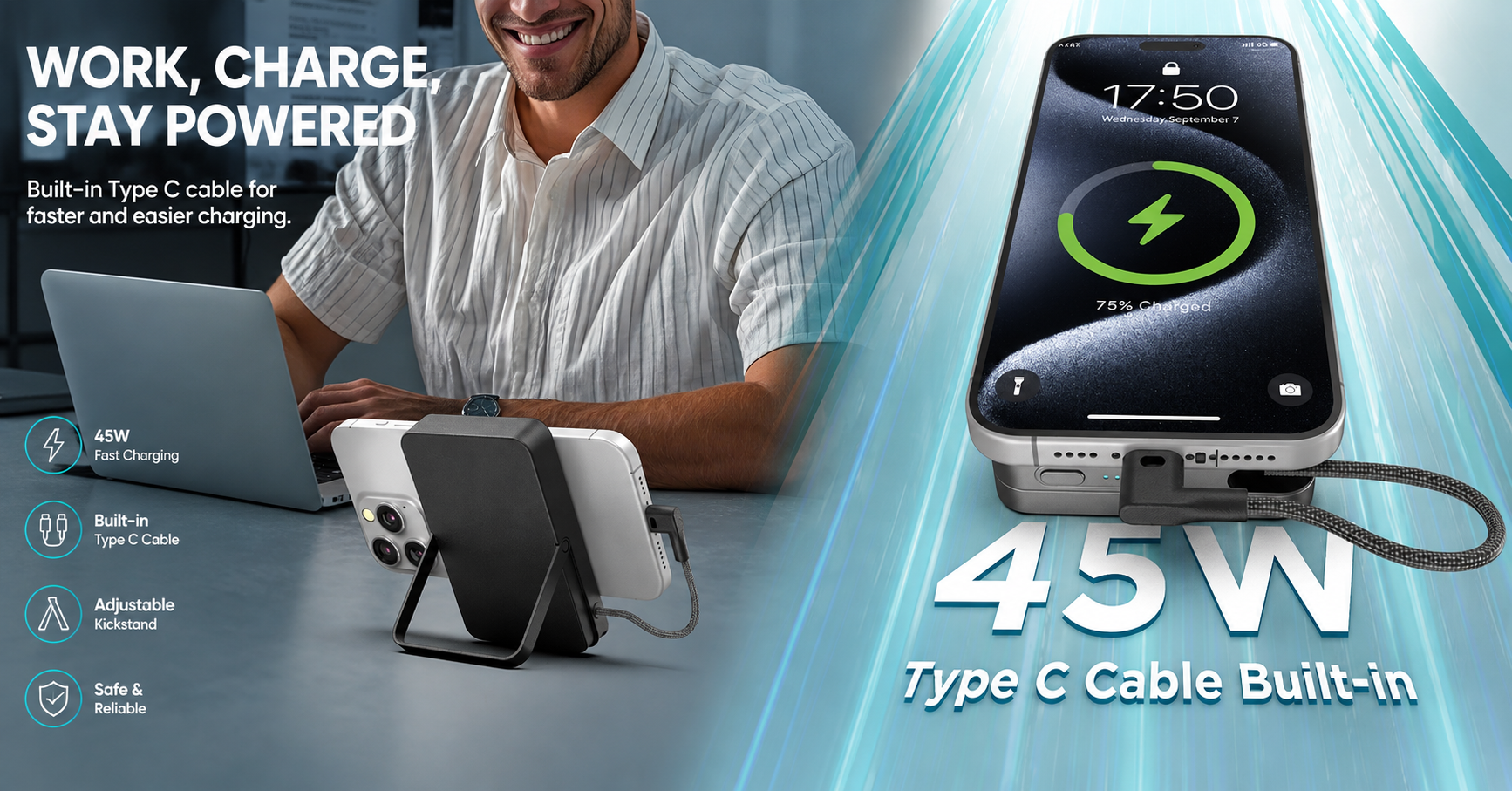45w magnetic charger for iphone 16