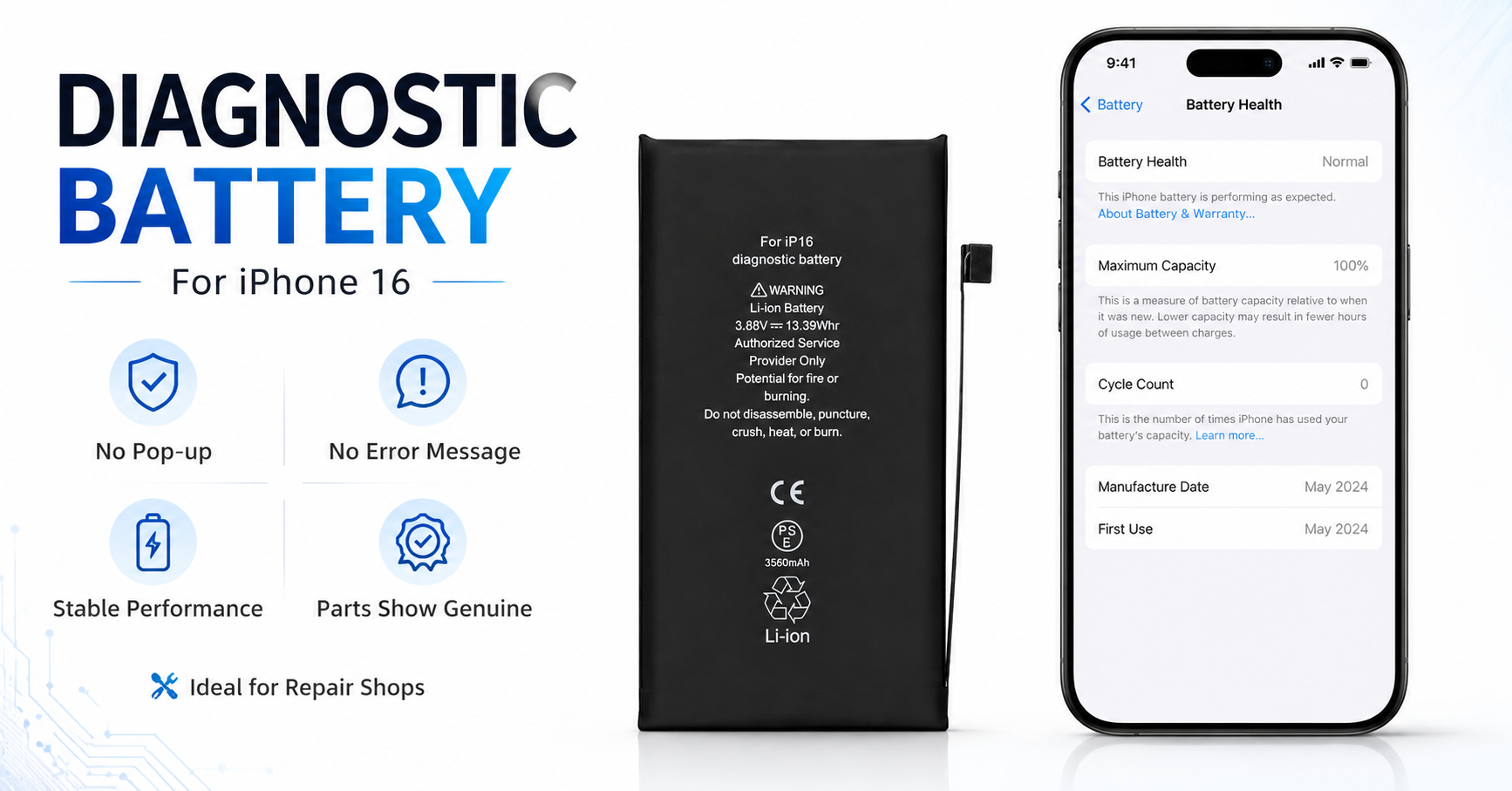 Pin chẩn đoán iPhone 16