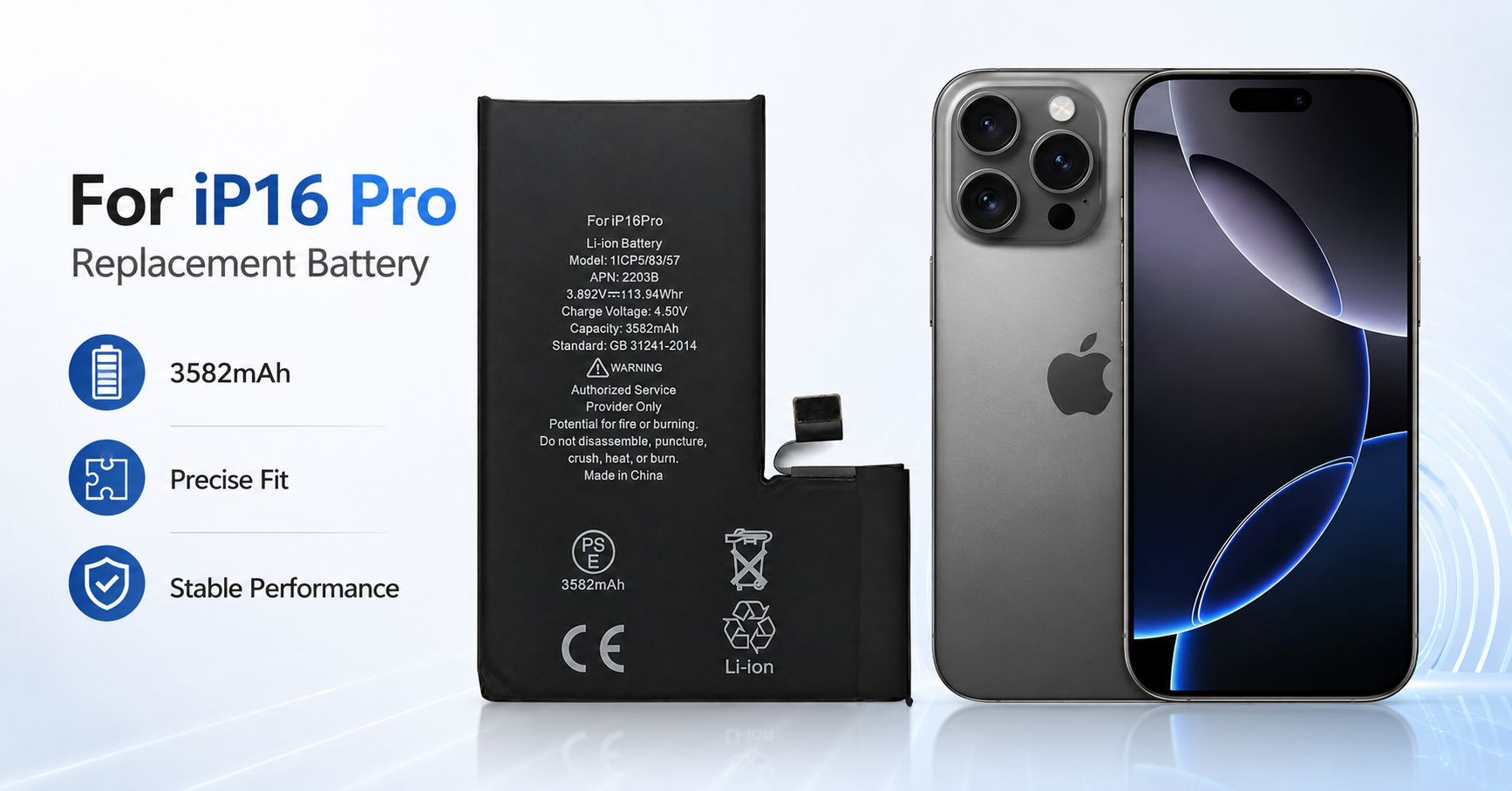 Batería de diagnóstico del iPhone 16 Pro