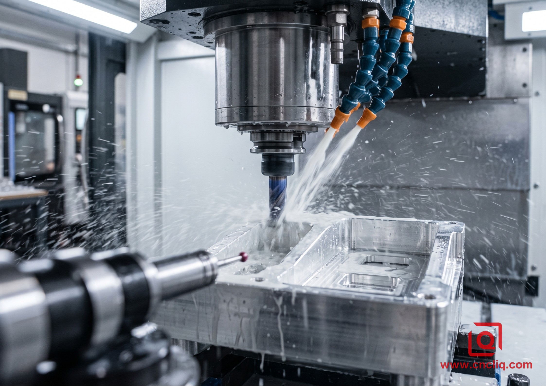 CNC milling of aluminum part with active coolant