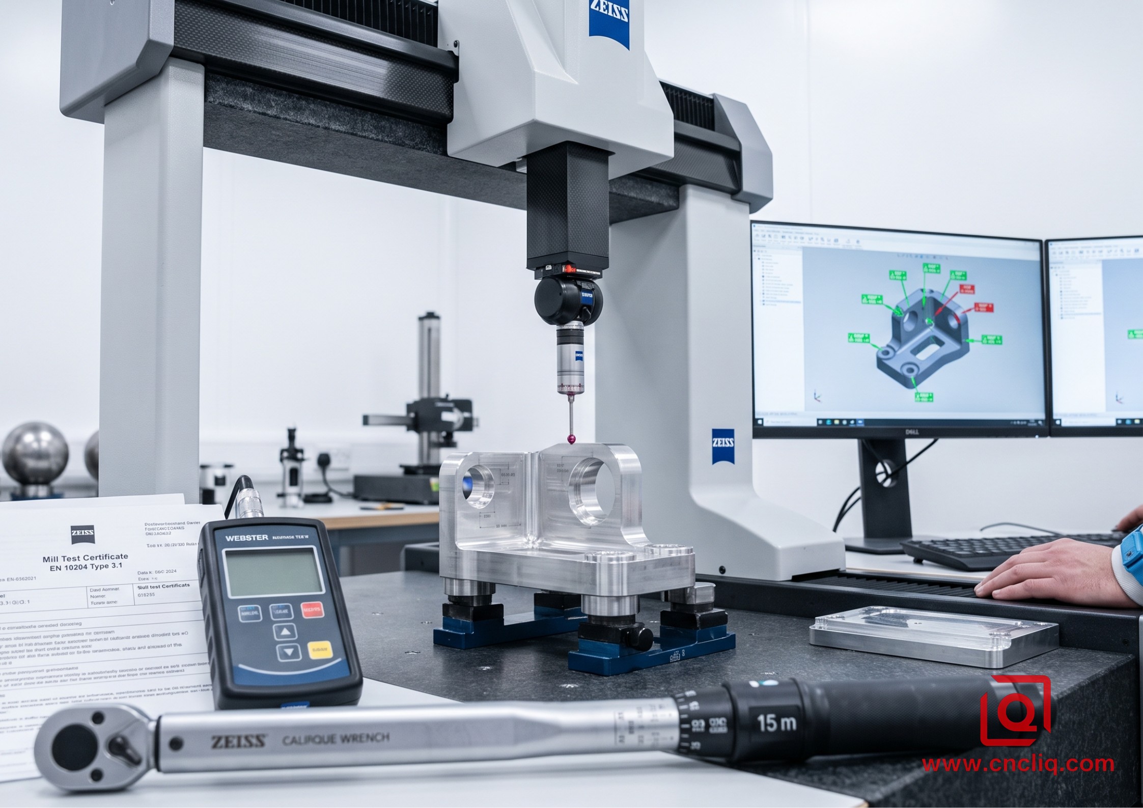 ZEISS CMM inspection of an OEM aluminum component