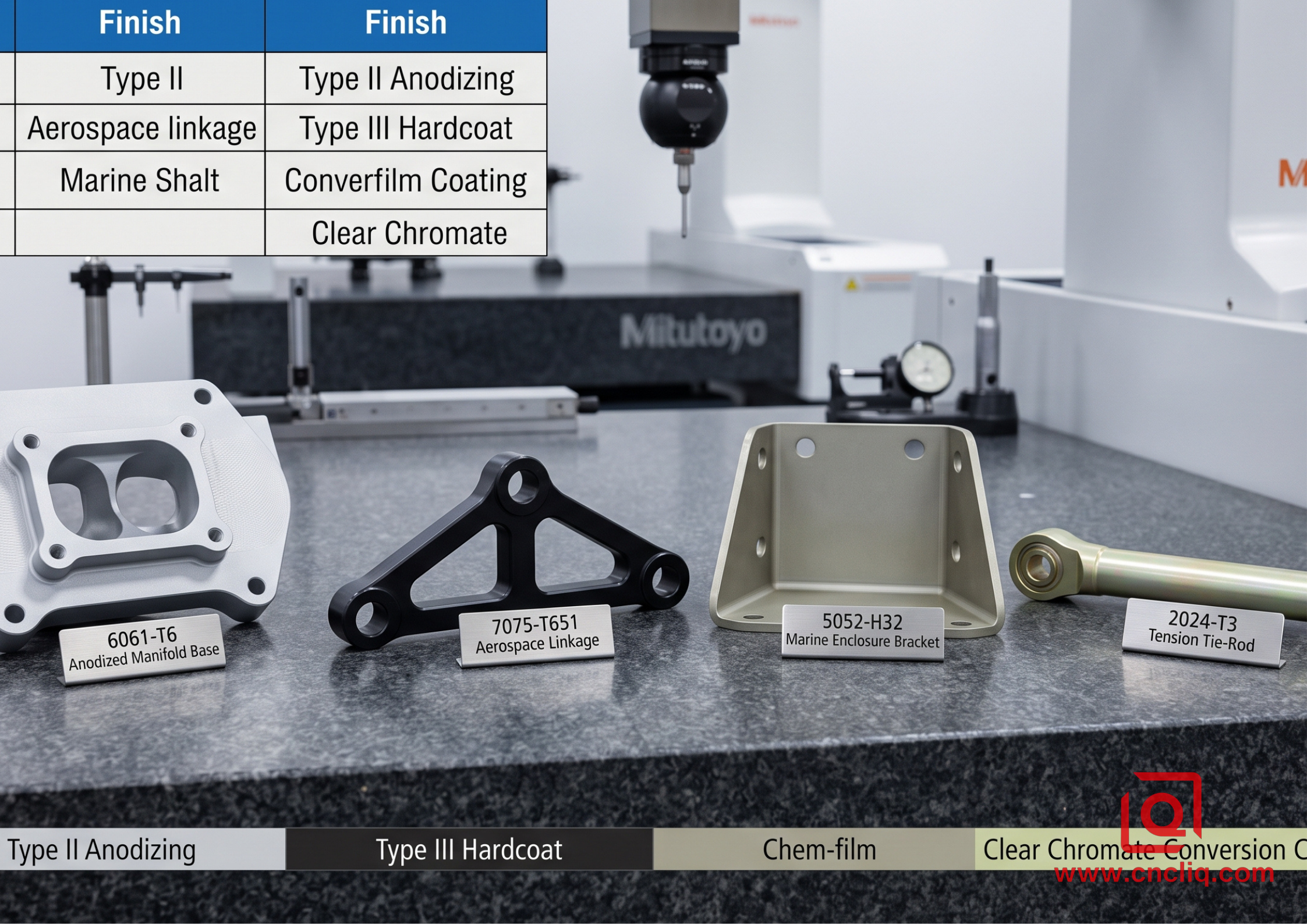 Aluminum alloys and surface finishing comparison
