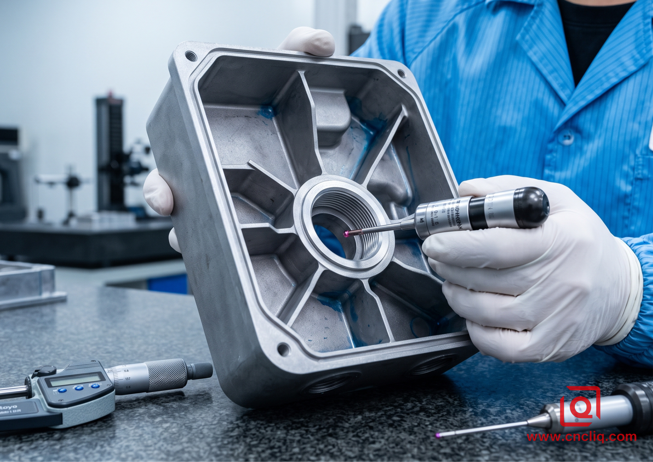 Precision probe inspection of CNC aluminum part