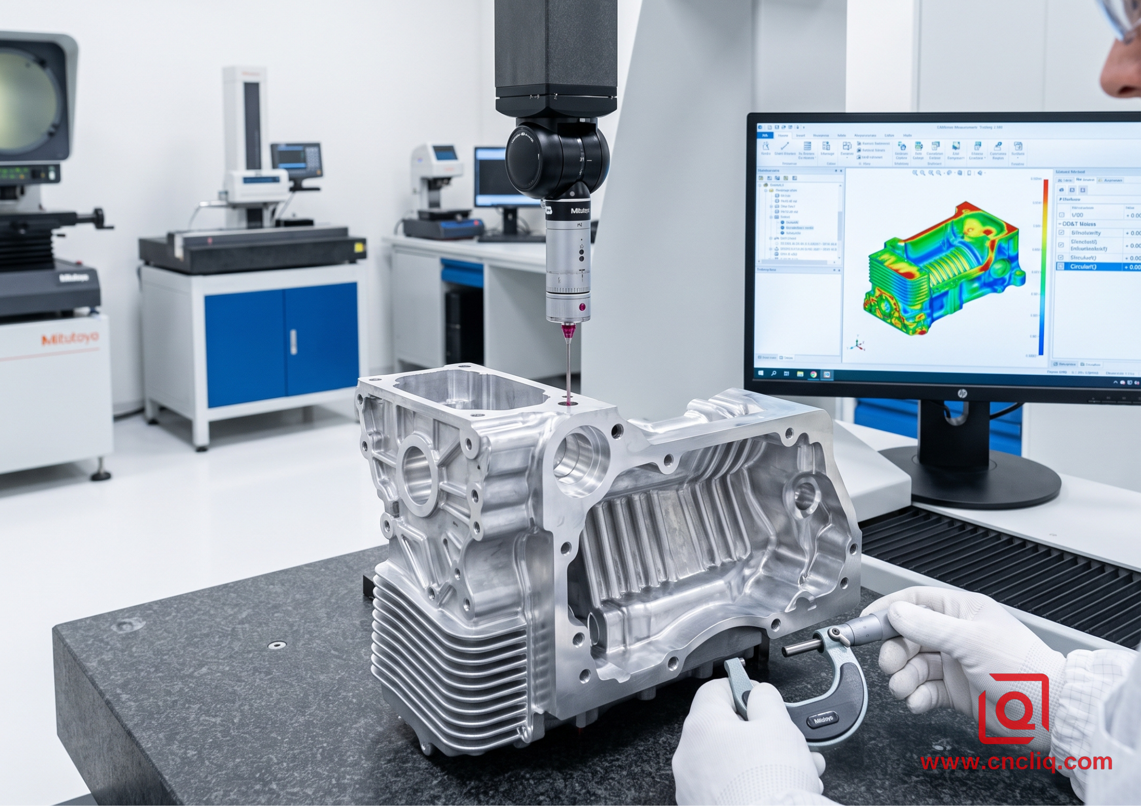 CMM quality inspection of aluminum part