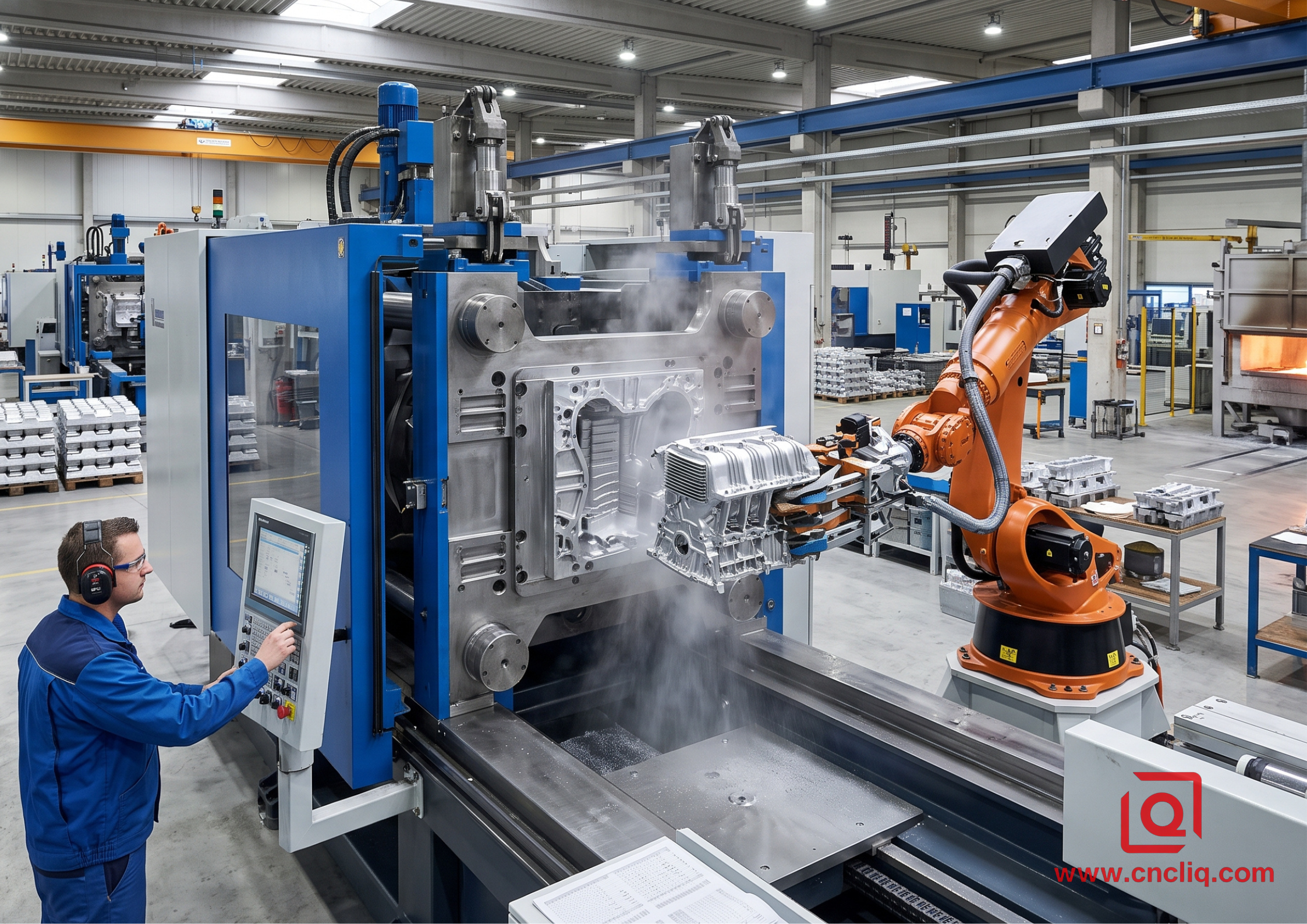 Automated aluminum die casting process