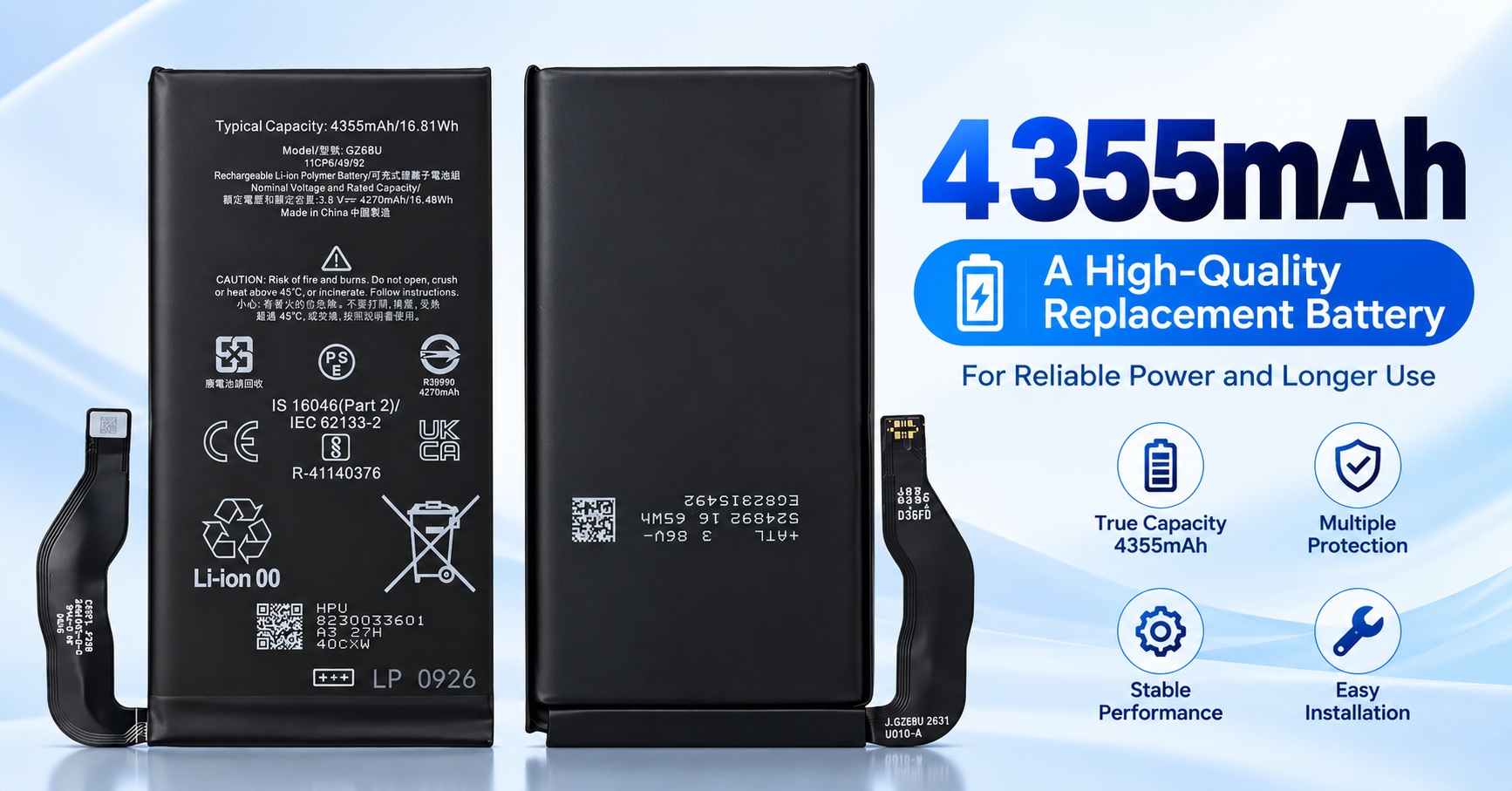 GZE8U battery supplier 4355mAh replacement battery for Google Pixel 7