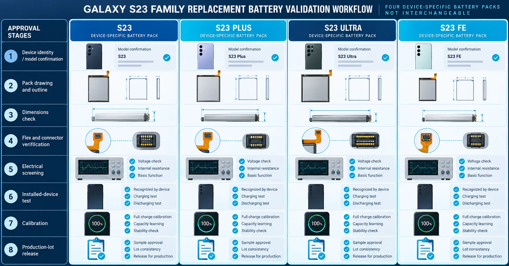 Samsung Galaxy S23 Battery Replacement Matrix