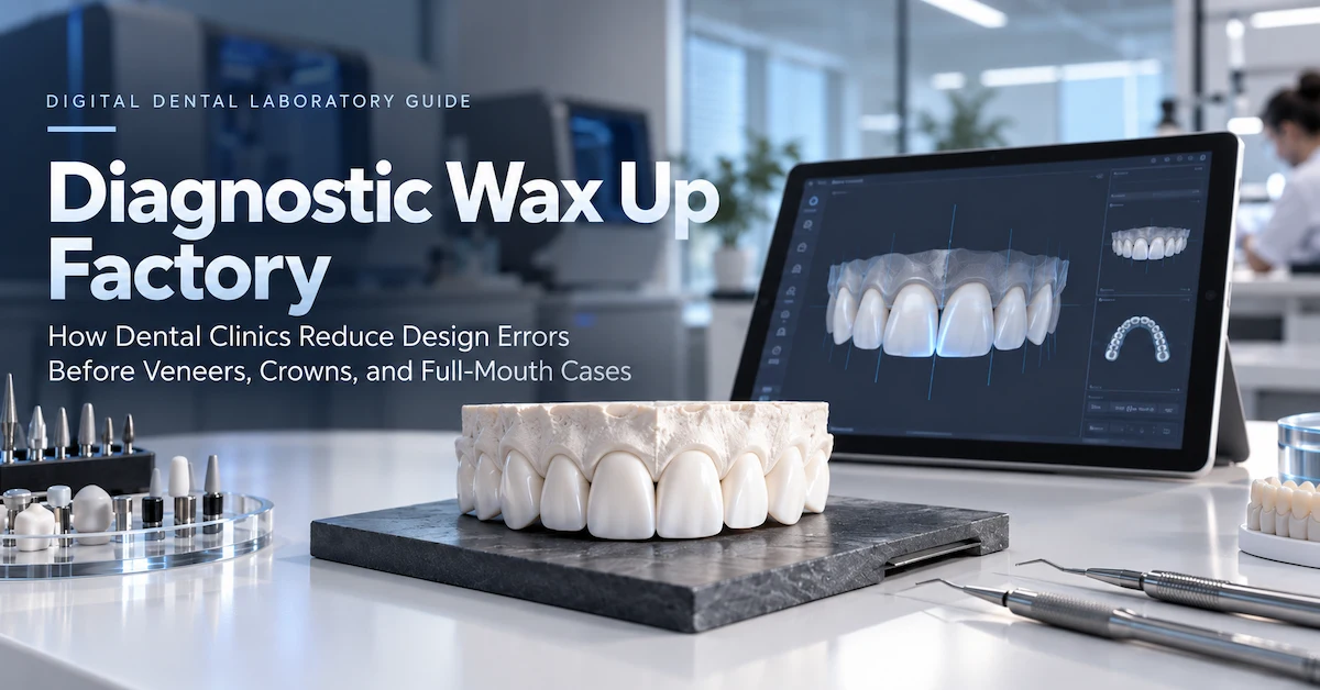 Diagnostic Wax Up Factory: How Dental Clinics Reduce Design Errors Before Veneers, Crowns, and Full-Mouth Cases