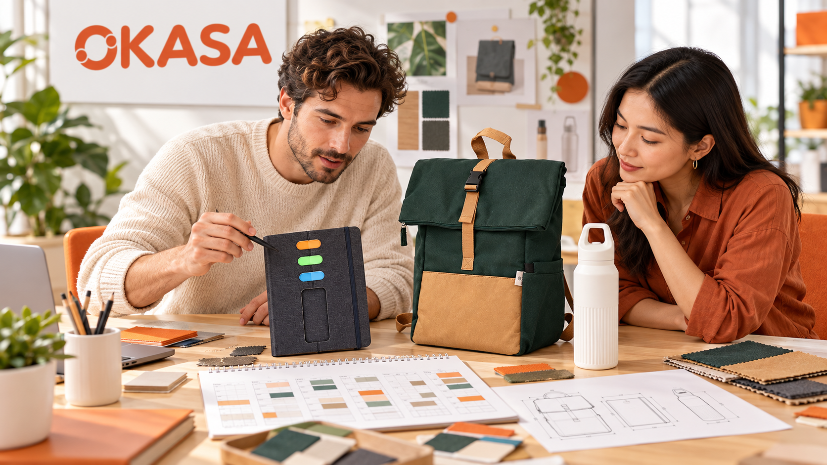 Illustrative program assortment using separate OKASA catalogue references. The final program assortment must be sampled and approved as an actual combination.
