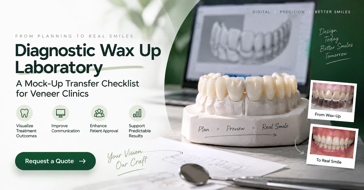 Diagnostic wax up laboratory dental mockup guide